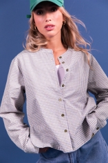 blusa vichy azul